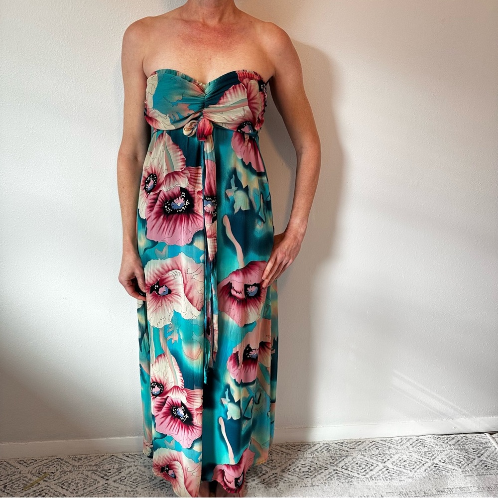 Floral Strapless Maxi Dress